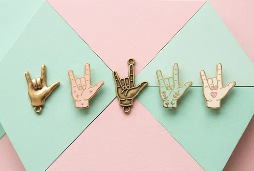 ASL I Love You Pins and Charms
