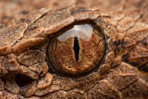 Macro Close-Up of Copperhead Snake Eye