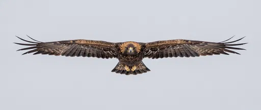 Symmetrical Golden Eagle Gliding Forward