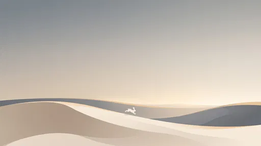 Minimalist White Rabbit on Winter Dunes