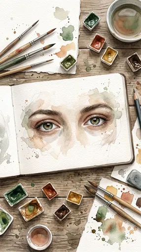 Watercolor Sketchbook With Painted Hazel Eyes