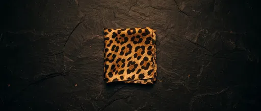 Folded Leopard Print Silk on Dark Slate
