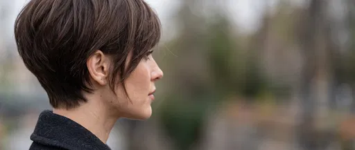 Side Profile of Woman with Pixie Cut