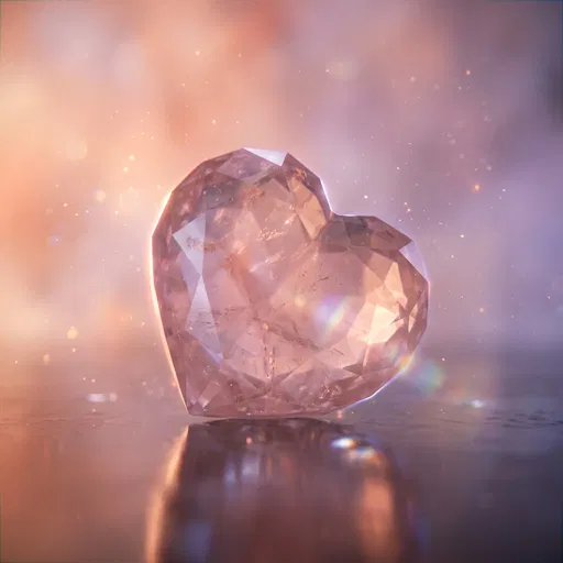 Faceted Rose Quartz Crystal Heart