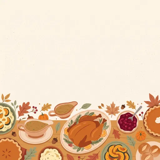 Thanksgiving Feast Flat Illustration Background