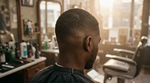 Black Man with Skin Fade in Barbershop