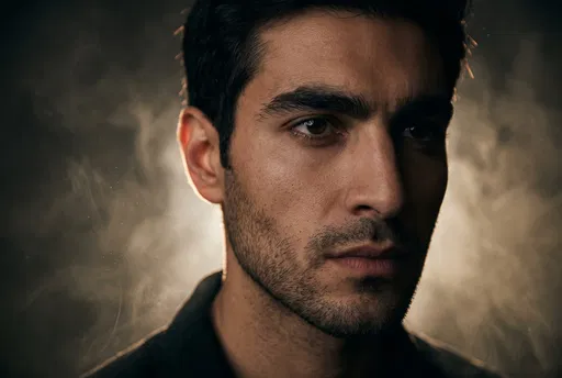 Moody Portrait of Middle Eastern Man