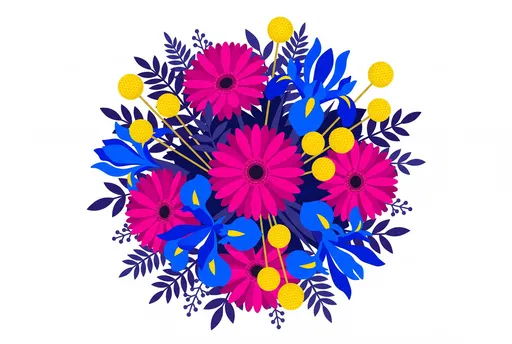 Vibrant Floral Bouquet Vector Clipart
