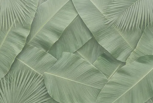 Muted Sage Green Tropical Leaves Background