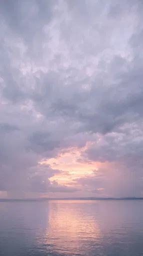 Pastel Sunset Sky Over Calm Water