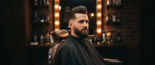 Man With Pompadour in Barbershop