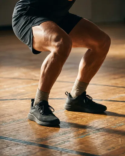 Athlete Legs In Squat Position