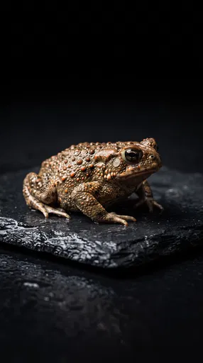 Red-Spotted Toad on Wet Black Slate
