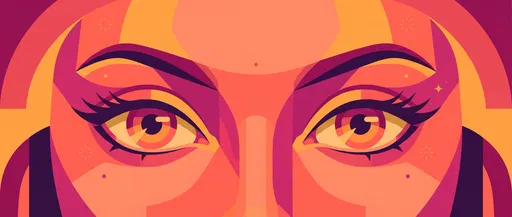 Geometric Vector Illustration of Almond Eyes