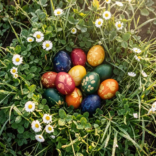 Hand-Dyed Easter Eggs in Dewy Clover