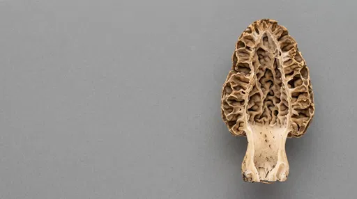 Halved Morel Mushroom Cross Section