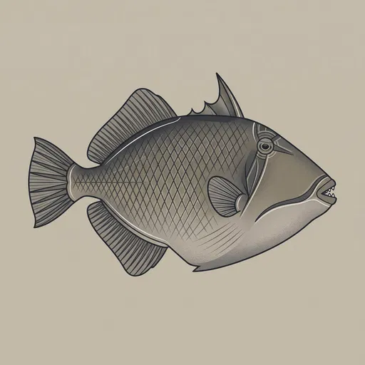 Graphic Illustration of Grey Triggerfish