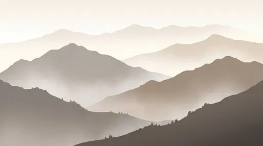 Minimalist Layered Mountain Ridges Illustration