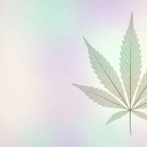 Translucent Pressed Cannabis Leaf on Pastel Background