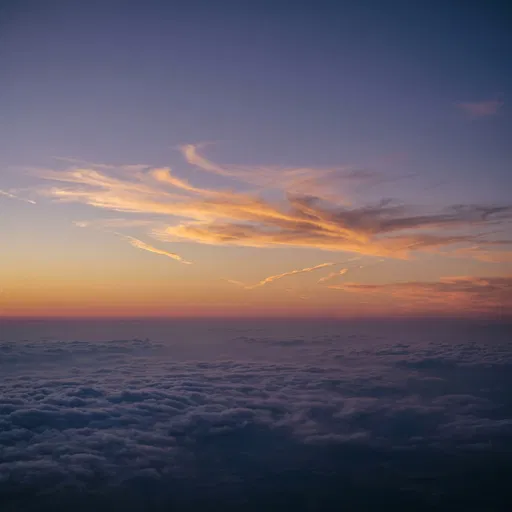 Aerial View Above Twilight Clouds