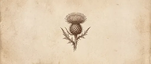 Vintage Ink Drawing of Thistle Flower