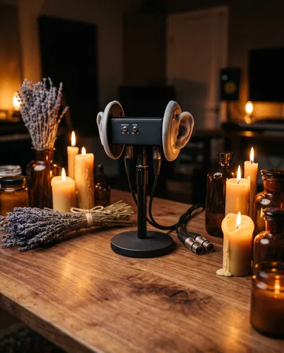 Binaural Ear Microphone With Candles and Lavender