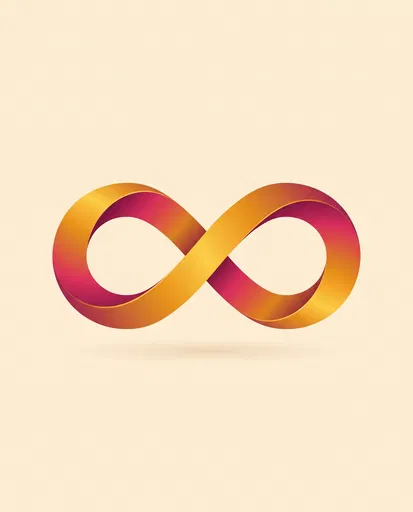 Warm Gradient Ribbon Infinity Symbol