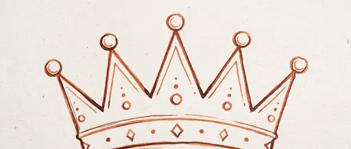 Hand-Drawn Terracotta Ink Royal Crown