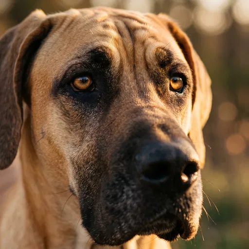 Golden Hour Fawn Great Dane Portrait