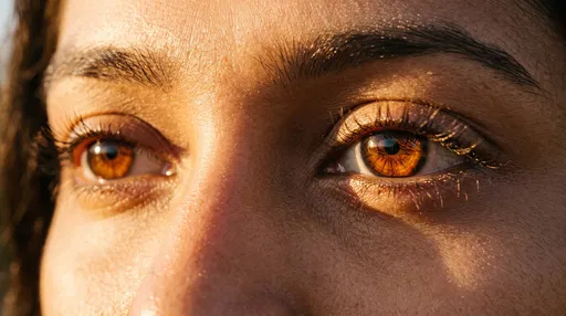 Close-Up of Sunlit Brown Eyes