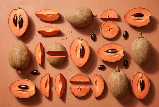 Geometric Flat Lay of Mamey Sapote