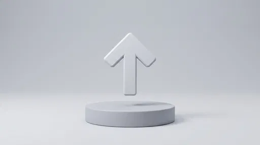 3D White Up Arrow on Pedestal