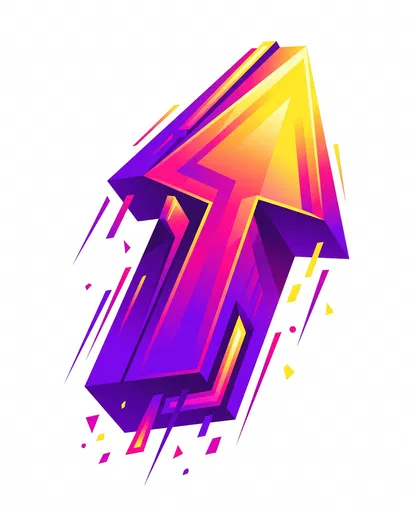 Vibrant Dimensional Upward Arrow Illustration