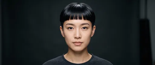East Asian Woman With Micro-Pixie Haircut