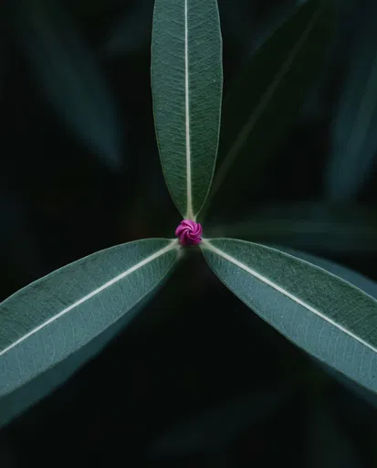 Minimal Geometric Oleander Leaves and Bud