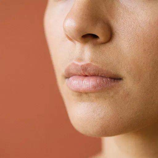 Macro Detail of Natural Lips and Skin