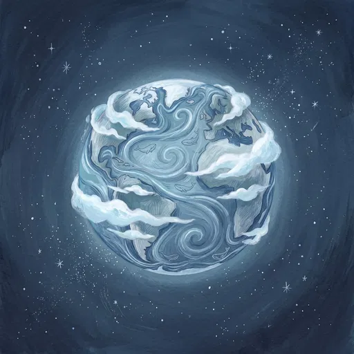 Stylized Blue Planet Earth Illustration