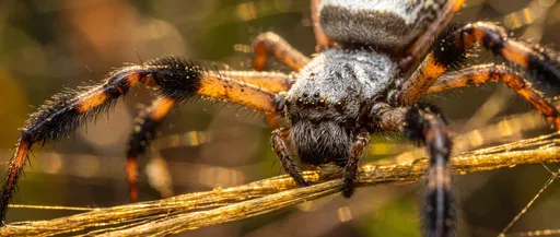 Macro Close-Up of Orb Weaver Spider
