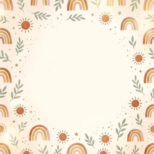 Boho Rainbow and Sun Nursery Border
