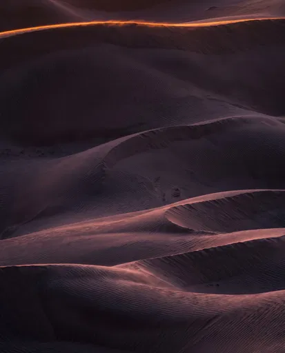 Dusk Light on Desert Sand Dunes