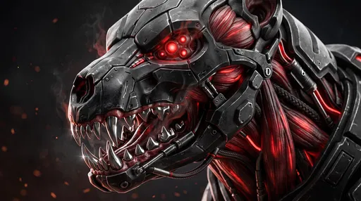 Biomechanical Demon Hound Close-Up