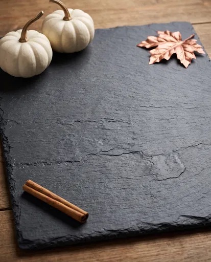 Autumn Slate Board With White Pumpkins