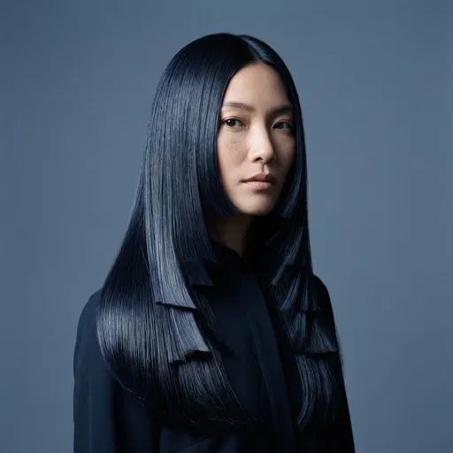 Studio Portrait of Woman With Layered Hair