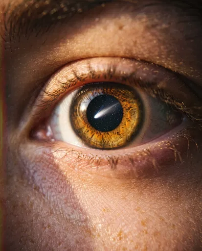 Macro Amber Eye With Comet Pupil
