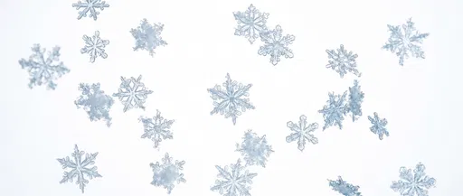 Icy Blue Snowflakes on White Background