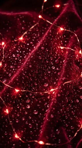 Red Velvet With Water Droplets and Lights