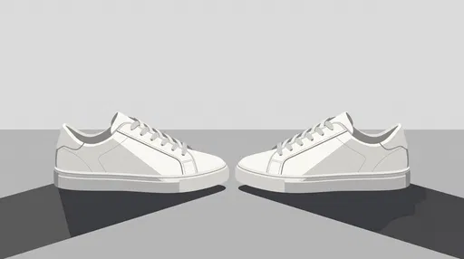 Minimalist White Sneakers Vector Illustration