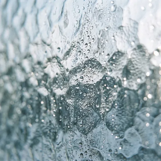 Macro Water Droplets on Textured Glass