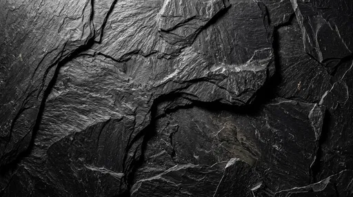 Raw Black Slate Stone Texture Background