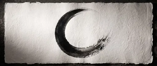 Minimalist Sumi-e Ink Crescent Moon Drawing